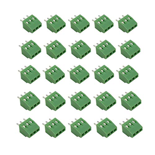 bnafes 3-Pin 2.54mm Pitch 150V 6A PCB Mount Screw Terminal Block Connector - (25 Pcs) - Image 3