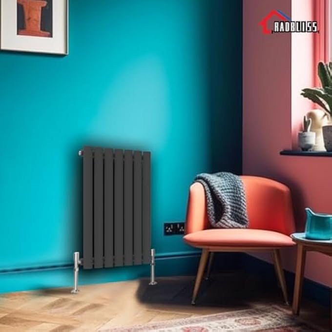 OVAL COLUMN HORIZONTAL RADIATOR 600X413MM ANTHRACITE SINGLE CENTRAL HEATING DESIGNER RAD - Image 3