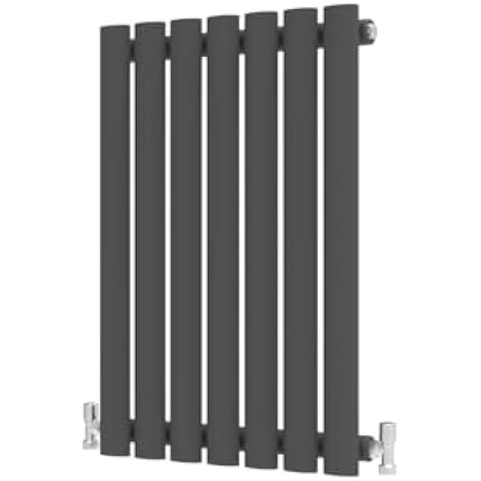 OVAL COLUMN HORIZONTAL RADIATOR 600X413MM ANTHRACITE SINGLE CENTRAL HEATING DESIGNER RAD - Image 1