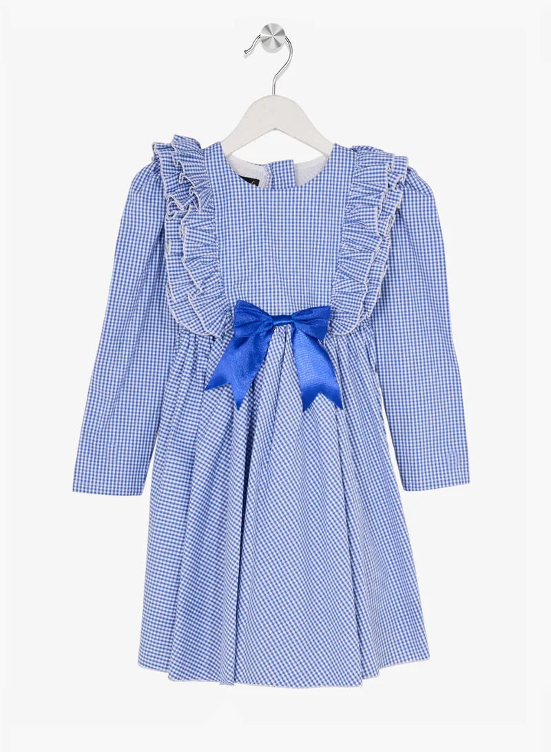 Little Golden Apple Little Full Sleeve Checkered Dress
