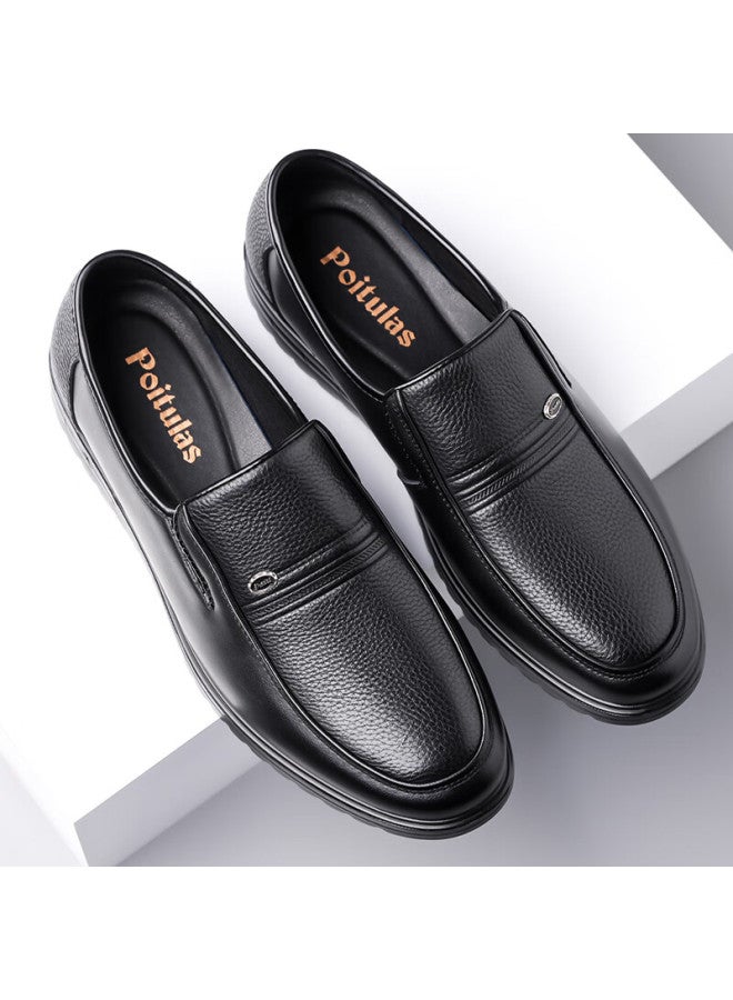 Poitulas Bartoli Men's Slip-on Business Casual Shoes Comfortable Lightweight Round Toe Formal Work Shoes Men 9166 Black Size 42 - Image 5