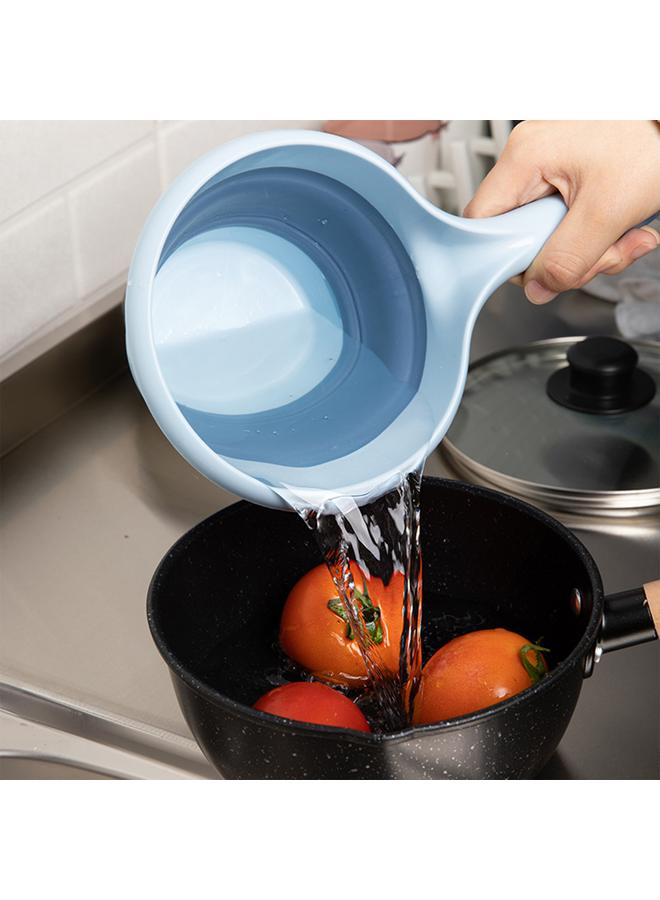 Thoraya Folding Water Ladle Multifunctional Hangable Collapsible Bath Ladle for Kitchen Bathroom Sky Blue - Image 4