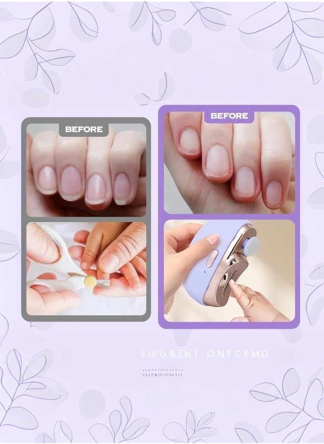 Generic - Multifunctional Electric Nail Clipper 2-in-1 Trimming and Polishing, Curved Blade, 360-Degree Rotating File, LED Light, Silent, ABS Body, Dual Motors, Portable, USB-C Charging Port - Image 1