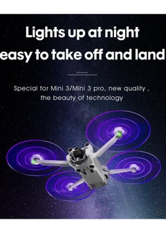 SYOSI مراوح LED لـ DJI Mini 3 / Mini 3 Pro/Mini 4 Pro مراوح LED استبدال شفرات الدعامة ملحقات منخفضة الضوضاء لطائرة DJI Mini 3 Series Drone (زوجان)  - Image 3