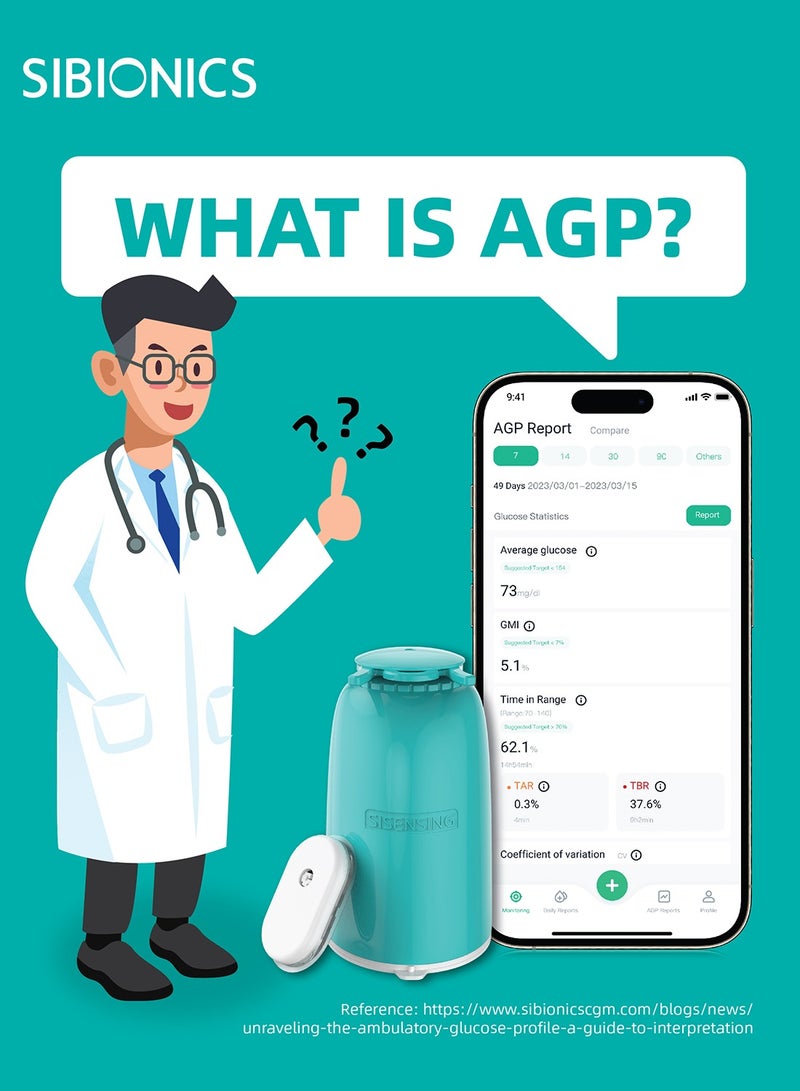 Sibionics GS1 Continuous Glucose Monitoring (CGM) System Painless, and Waterproof Device That Provides Accurate Blood Sugar Readings for 14 Days, Helping You Manage Diabetes Comfortably and Confidently 100% - Image 5