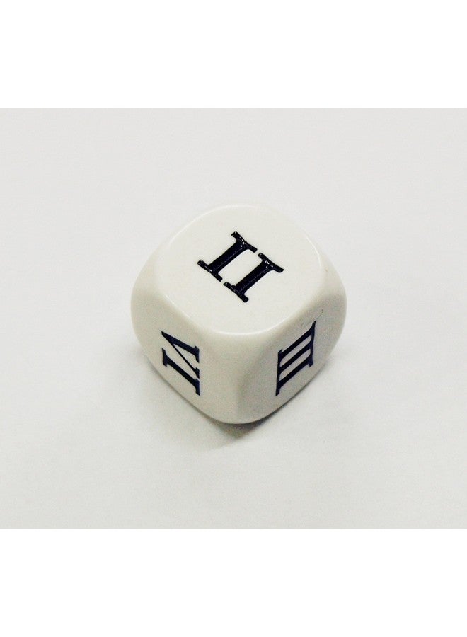 Koplow Games Set of 6 Roman Numerals I-VI (1-6) 16mm Six-Sided Dice- White with Black Numbers by Koplow Games - Image 1