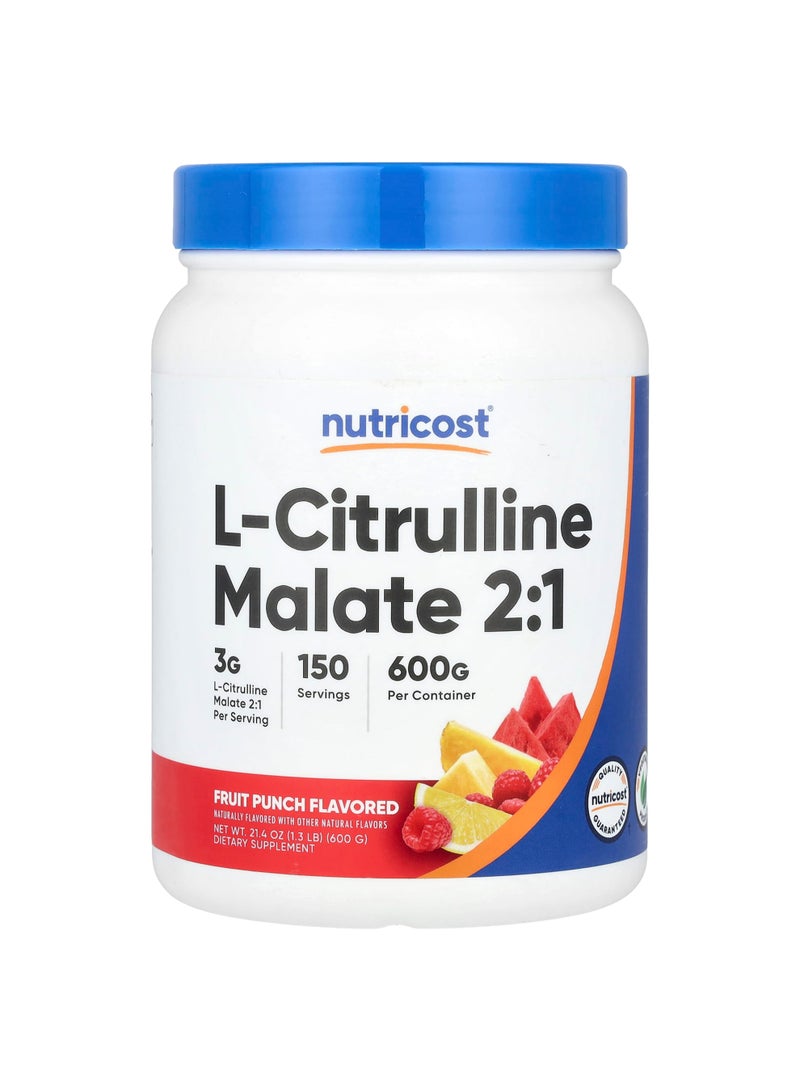 L-Citrulline Malate 2:1, Fruit Punch, 1.3 lb (600 g)