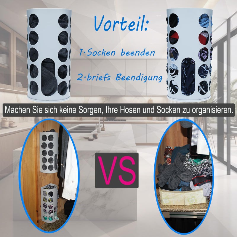 KozyGather Wall-Mounted Plastic Bag Holder (2 Pack) - Multi-Use Kitchen Organizer for Grocery Bags, Socks & Underwear | Space-Saving Design with Adhesive & Screws - Image 5