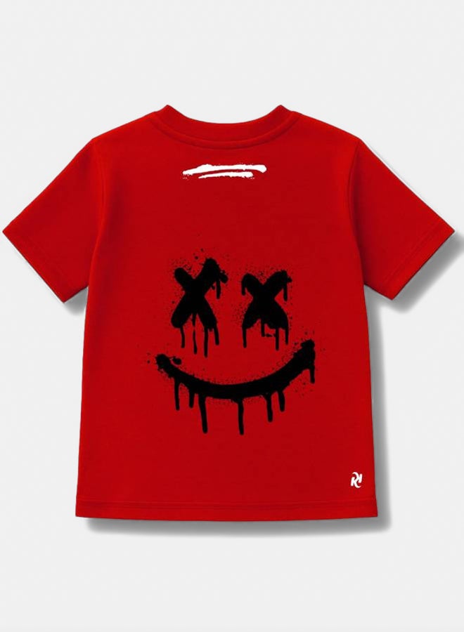 Kiddo Kids Unisex Street Style Red T-shirt