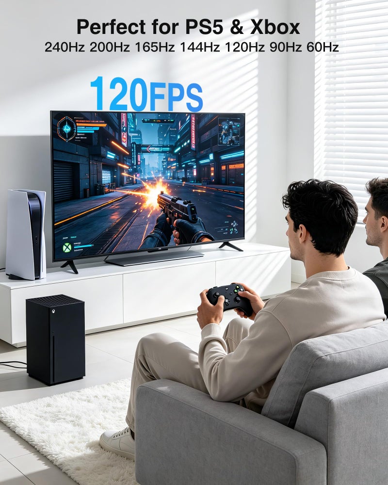 Ubluker كابل Ubluker 10K 8K 4K HDMI 48 جيجابت في الثانية 1.5 متر، كابل HDMI عالي السرعة معتمد 4K 240 هرتز 144 هرتز 120 هرتز 10K 8K 60 هرتز CEC إيثرنت 0.01 مللي ثانية HDR10+ eARC HDCP2.3 Netflix Roku TV PC Mon - Image 5