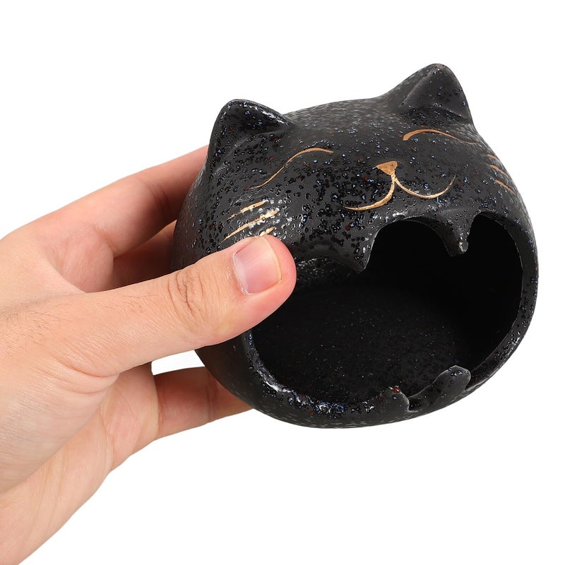 Large Windproof Ceramic Cat Ashtray Indoor Outdoor Use For Home Office Patio - Image 4