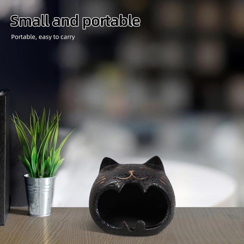 Large Windproof Ceramic Cat Ashtray Indoor Outdoor Use For Home Office Patio - Image 5