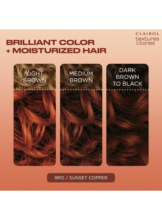 CLAIROL Textures & Tones Permanent Hair Dye 8Ro Sunset Copper Hair Color Pack Of 1 - Image 3