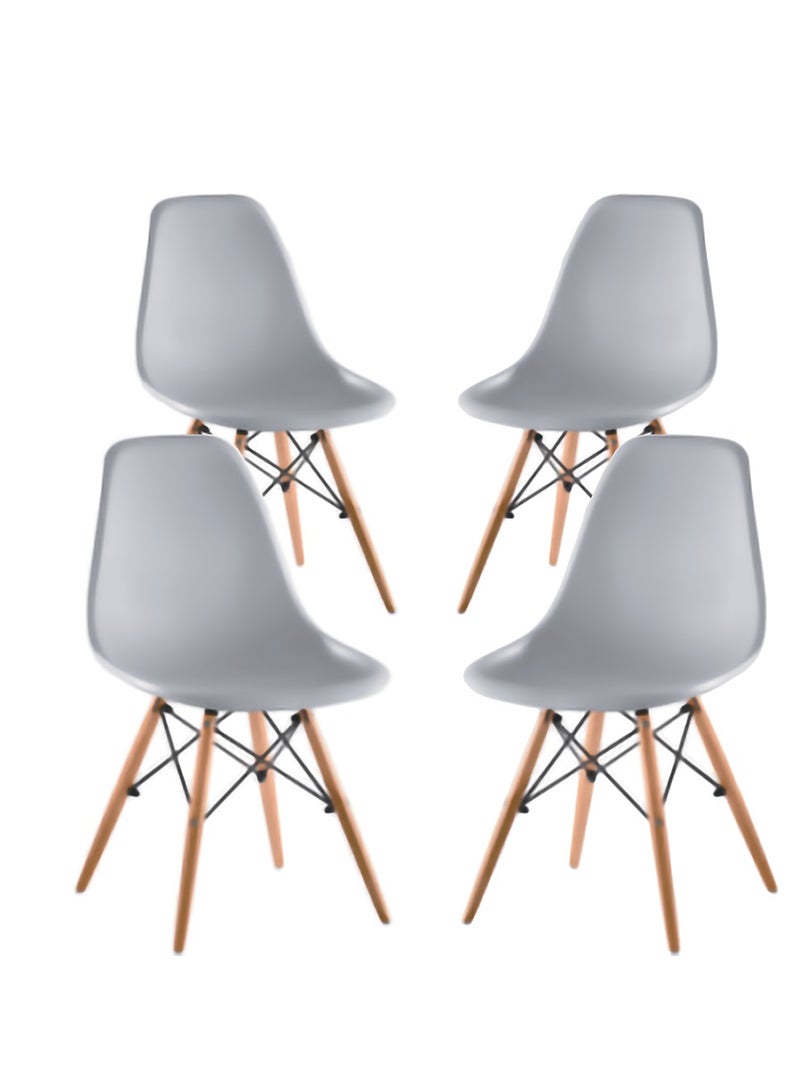 يونيفرسال كراسي الطعام مجموعة من 4 كراسي كرسي بسيط في جنوب أوروبا الظهر نمط السيقان الخشبية كراسي الاستقبال غرفة الطعام مكتب غرفة المعيشة المطبخ شرفة فيلا - Image 1