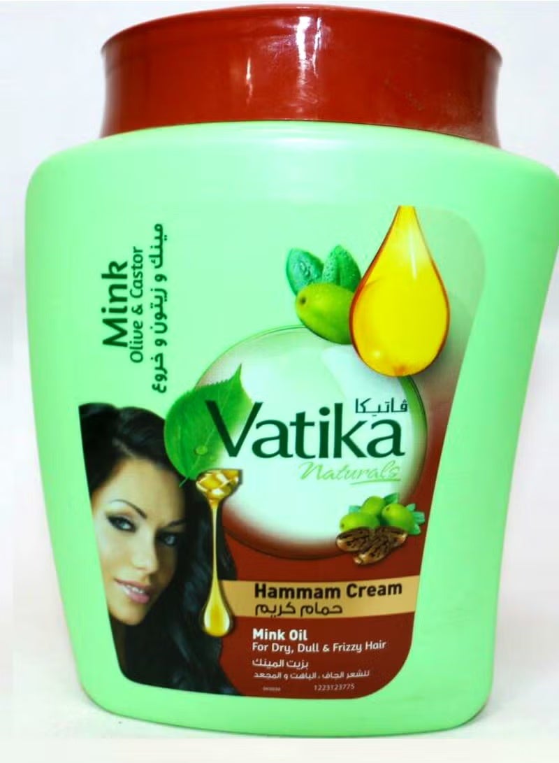 Vatika Naturals Hammam Cream Mink & Olive & Castor -900 GM