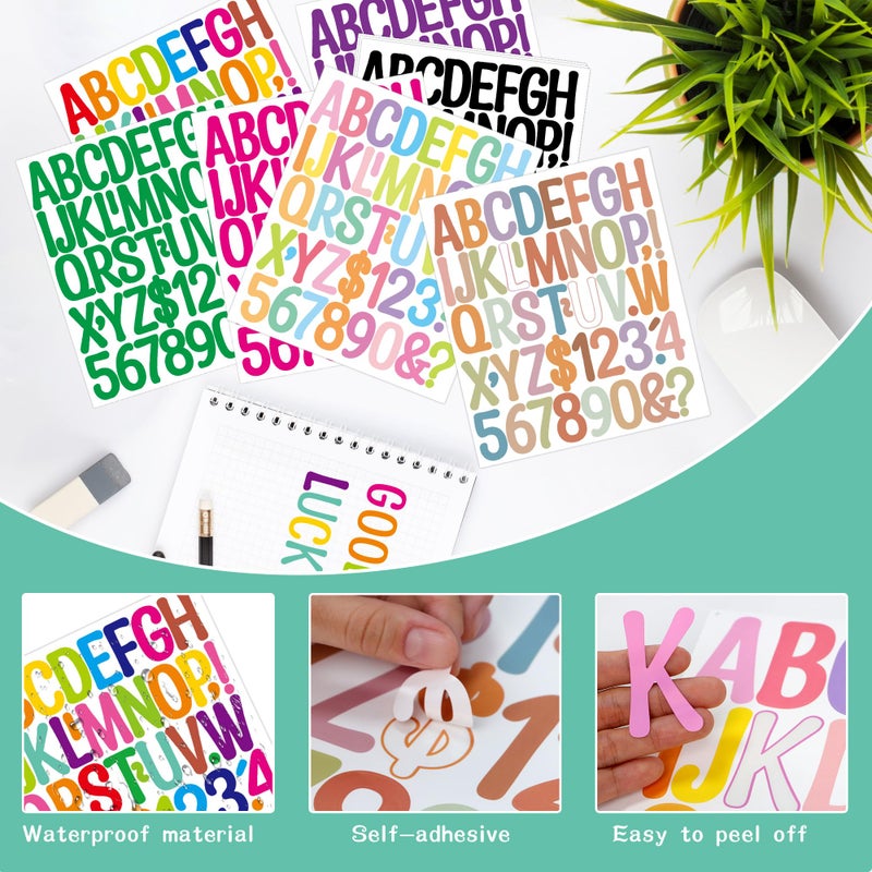 Timenued 25 Sheets Letter Stickers Alphabet Number Stickers Vinyl Self-Adhesive Stick on Letters for Scrapbooking Sticker Water Bottles Mailbox Custom DIY Crafts Sign Classroom Decor (Multicolor, 2 Inch) - Image 4