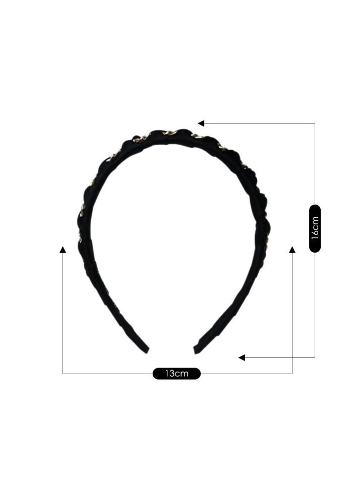 Alissa 1Pc Hair Band for Women Head Band Fashion Accessories Office Party Simple Wear Head Band Black Headband - Image 2