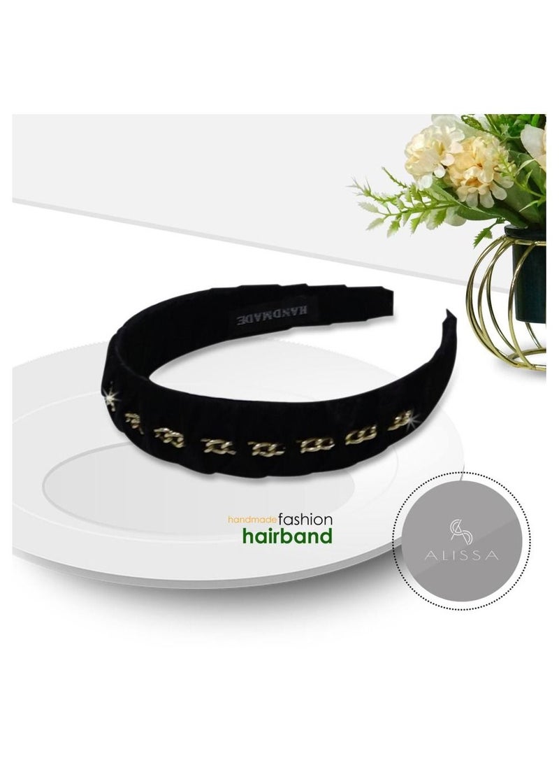Alissa 1Pc Hair Band for Women Head Band Fashion Accessories Office Party Simple Wear Head Band Black Headband - Image 3