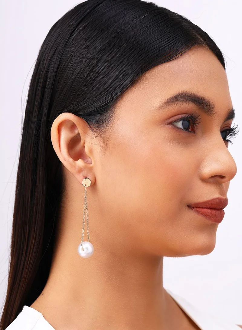 Priyaasi Plated Pearls Contemporary Drop Earrings