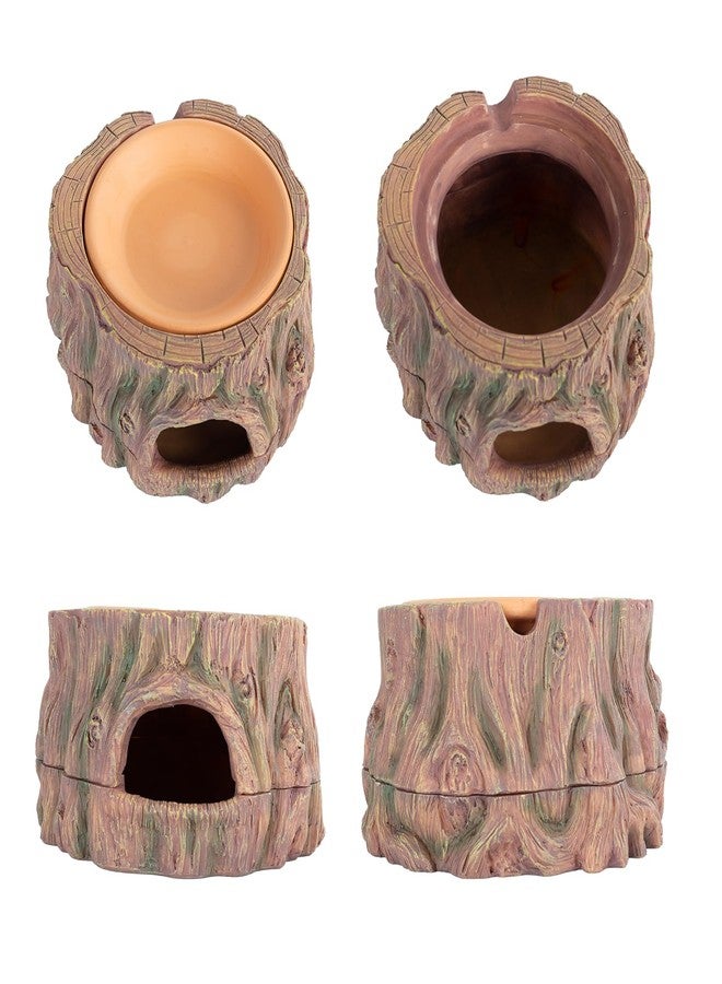 CAVACHEW 3 in 1 Reptile Hide Cave with Detachable Base & Humidity Dish, Essential Tank Terrarium Decor Humid Hideout Accessories for Small Reptiles Crested Gecko, Leopard Gecko, Lizard, Snake, Crabs - Image 4