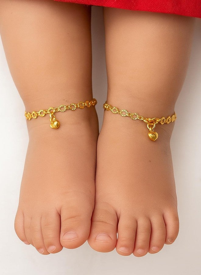 SMARNN Silver Gold Plated Anklets Payal Pajeb for Baby Girl Boy Adults Kids Unisex (Adjustable Size) (Kids Baby Adjustable (0-12 years)_04) - Image 4