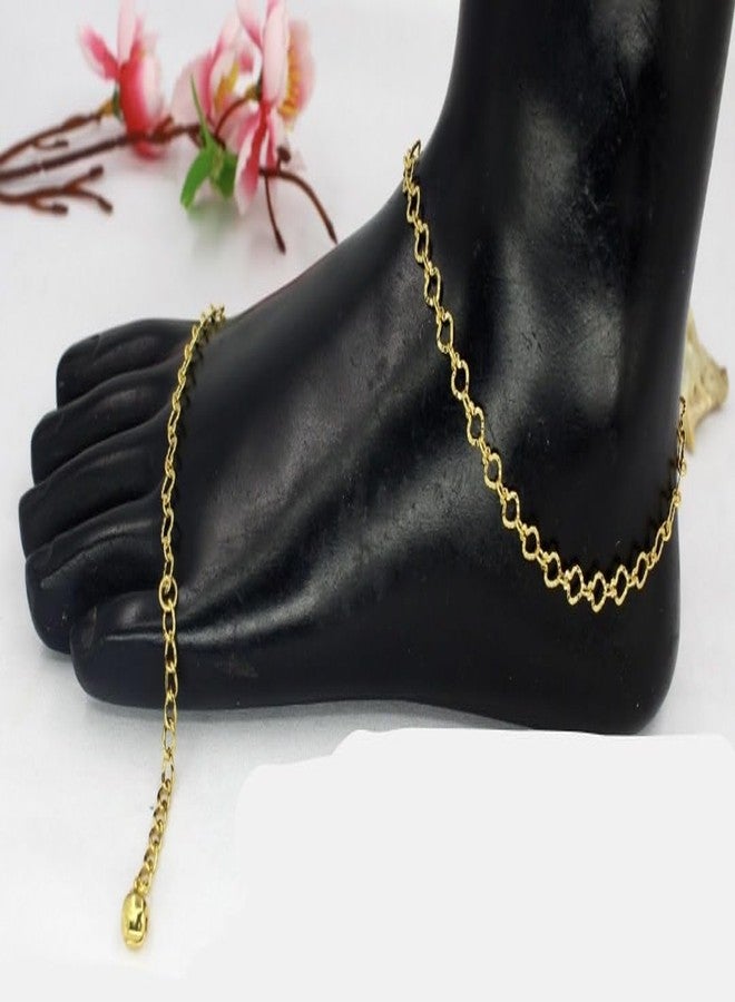 SMARNN Silver Gold Plated Anklets Payal Pajeb for Baby Girl Boy Adults Kids Unisex (Adjustable Size) (Kids Baby Adjustable (0-12 years)_04) - Image 3
