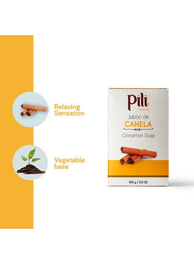 Pili Natural Cinnamon Soap Bars (3 Pack). Face And Body Soap Bars For Women Men Teens And All Skin Types. Jabón De Canela. 3.5 Oz Each. - Image 2