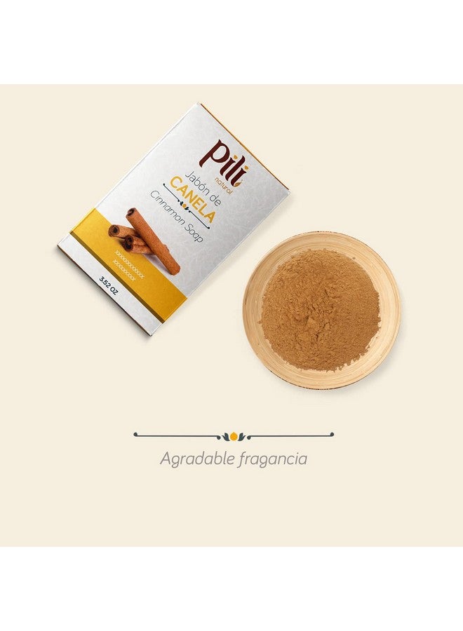 Pili Natural Cinnamon Soap Bars (3 Pack). Face And Body Soap Bars For Women Men Teens And All Skin Types. Jabón De Canela. 3.5 Oz Each. - Image 3