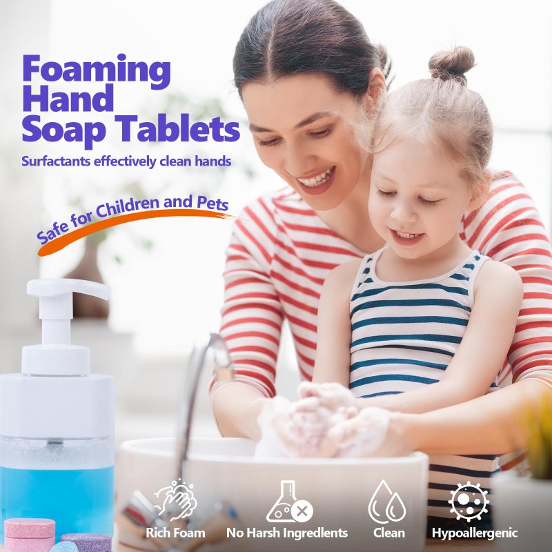 USKICH 48 Pack Foaming Hand Soap Tablet - Eco Friendly Cleaning Products,Variety Scents Refills Soap Tablets (48x8 Fl oz bottles) - Image 4