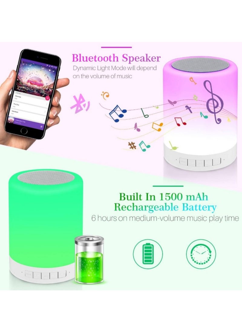 Generic - Bedside Lamp Touch Control with Bluetooth Speaker Night Light Table Lamp 3 Dimmable Modes 7 Colors Switch Gift Idea for Women Men Teens Kids Multicolor - Casting Luminous Lamp for Bedroom - Portable Wireless Speaker - Touch Control Lamp with Bluetooth Speaker - Wireless Speaker - Outdoor Bluetooth Speakers, Best Gifts for Girls Boys Kids - Image 1