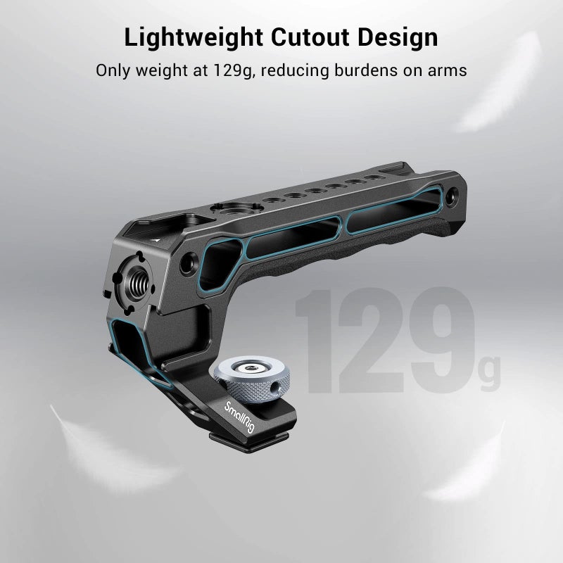 SmallRig Lightweight Top Handle, Grip for DSLR Camera Cage, Universal Handle with 5 Cold Shoe Adapters and Cold Shoe Base (Lite) - 3764 - Image 2