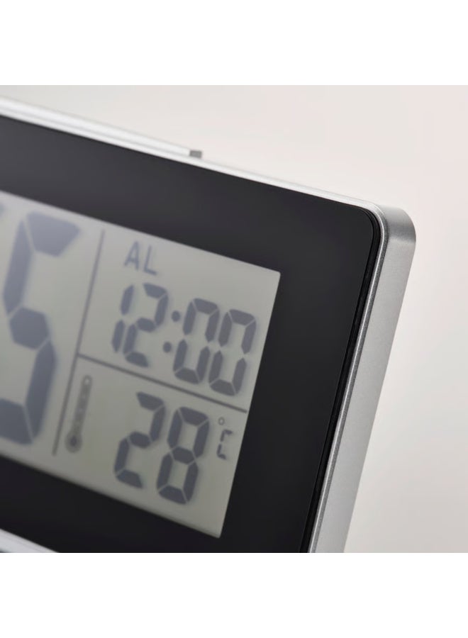 Digital Alarm Clock, Black Desk Clock with Thermometer, LED Backlight and Snooze Function, Battery-Operated for Bedroom and Office - Image 3