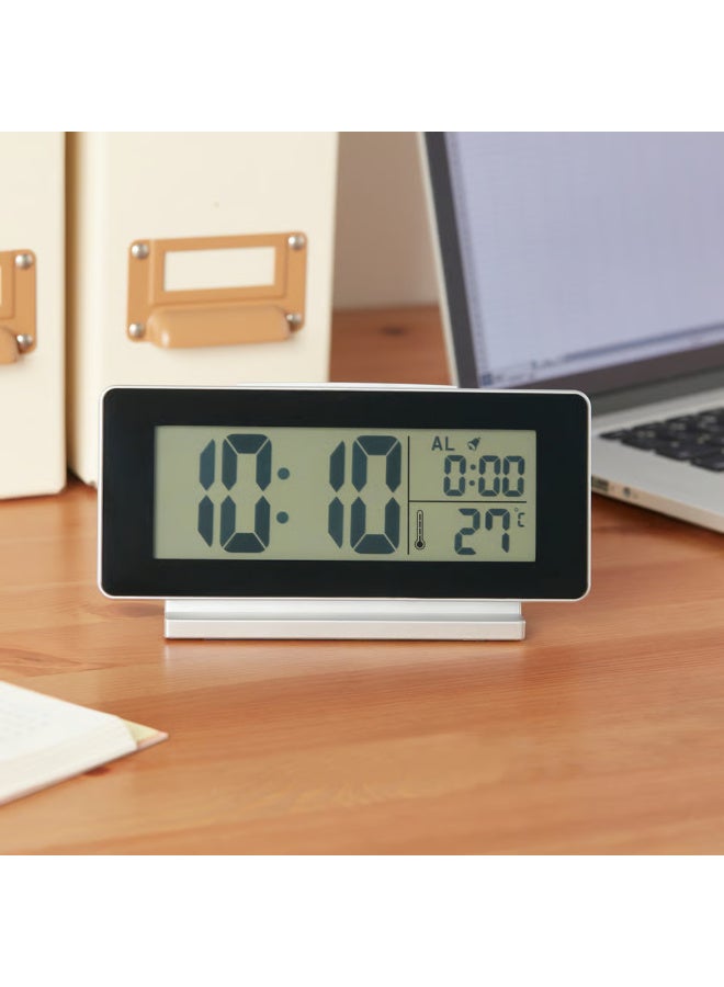 Digital Alarm Clock, Black Desk Clock with Thermometer, LED Backlight and Snooze Function, Battery-Operated for Bedroom and Office - Image 5