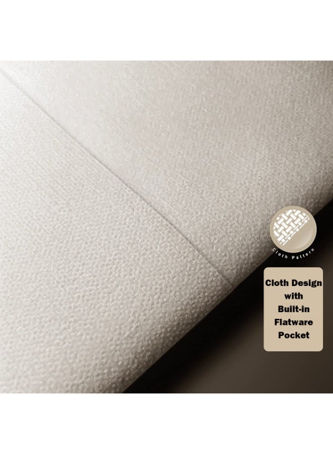 Blythornix Table Napkins with Built-in Flatware Pocket White, Line Feel Cocktail Dinner Napkins Cloth Like Paper for Wedding, Kitchen 40 x 40 cm 50 Packs - Image 3