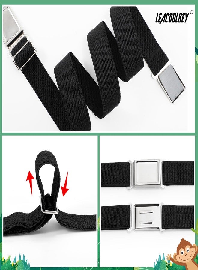LEACOOLKEY 4 Pack Kids Magnetic Buckle Elastic Belts Boys Girls Adjustable Easy Clasp Magnetic Belt - Image 5