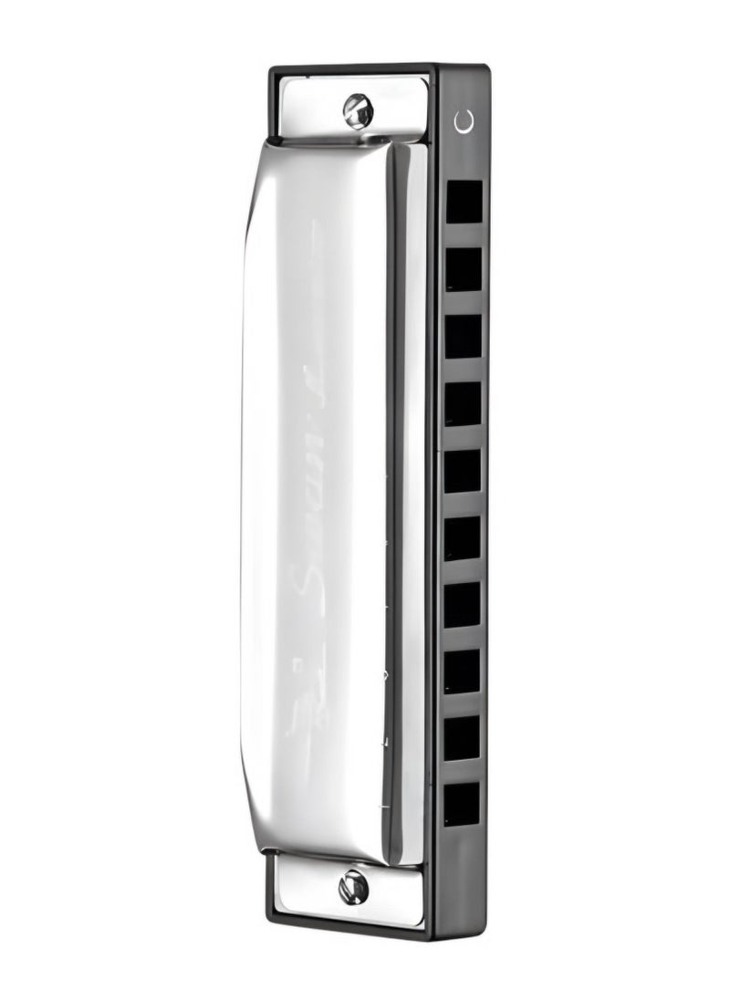 Swan - SW1020 10 Hole / 20 Tones Diatonic Blues Harmonica Flute Mouth Organ Key Of C - Silver - Image 1