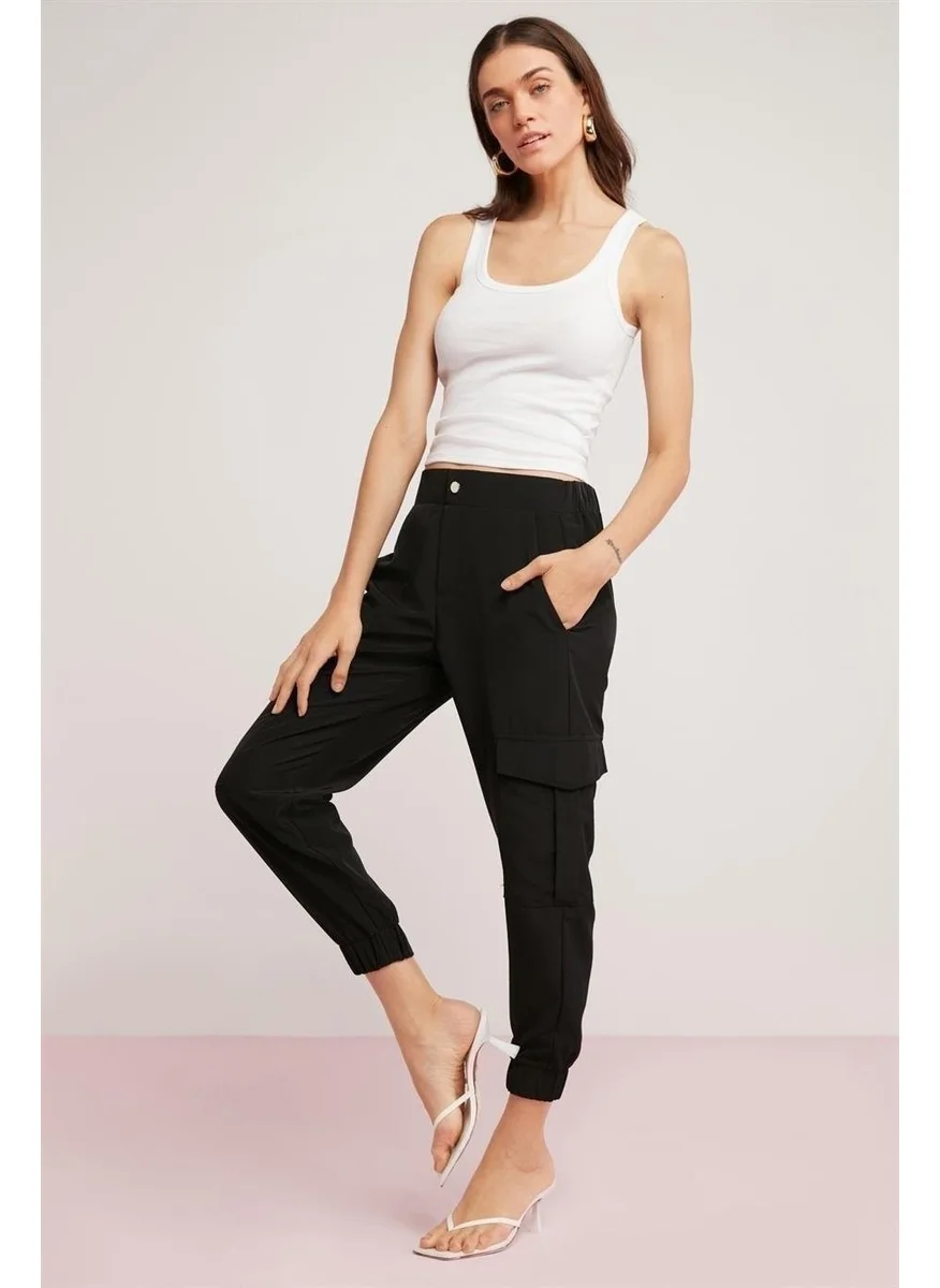 Arma Yıldız White Women's Ribbed Look Camisole Undershirt Thick Strap Basic