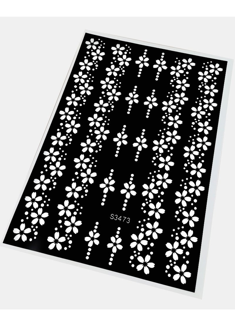 AROAQ قوالب وشم الحناء، قوالب وشم مؤقتة هندية، ملصقات وشم قابلة للإزالة متعددة الأغراض، قوالب فنية متينة للجسم للنساء والفتيات والأطفال، (S3473، قطعة واحدة) - Image 1