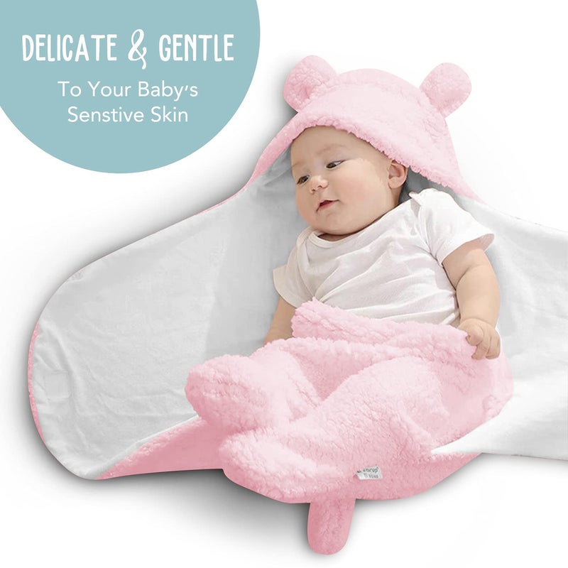 BlueMello Baby Swaddle Blanket | Ultra-Soft Plush Essential for Infants 0-6 Months | Receiving Swaddling Wrap Pink | Ideal Newborn Registry and Toddler Boy Accessories | Perfect Baby Girl Shower Gift - Image 3