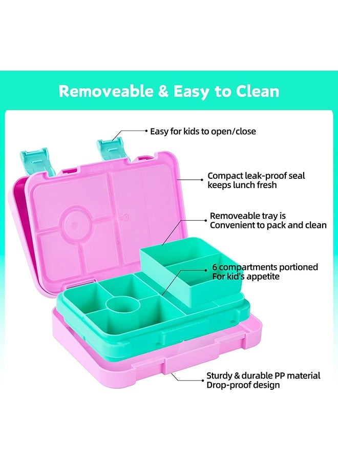 Arabest Bento Lunch Box for Kids & Toddlers, Leak-Proof Lunchbox with 5/6 Compartments - Back to School, Snack Containers for On-the-Go Meal, Made with Safe BPA-Free Material - Image 3