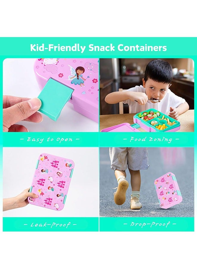 Arabest Bento Lunch Box for Kids & Toddlers, Leak-Proof Lunchbox with 5/6 Compartments - Back to School, Snack Containers for On-the-Go Meal, Made with Safe BPA-Free Material - Image 4