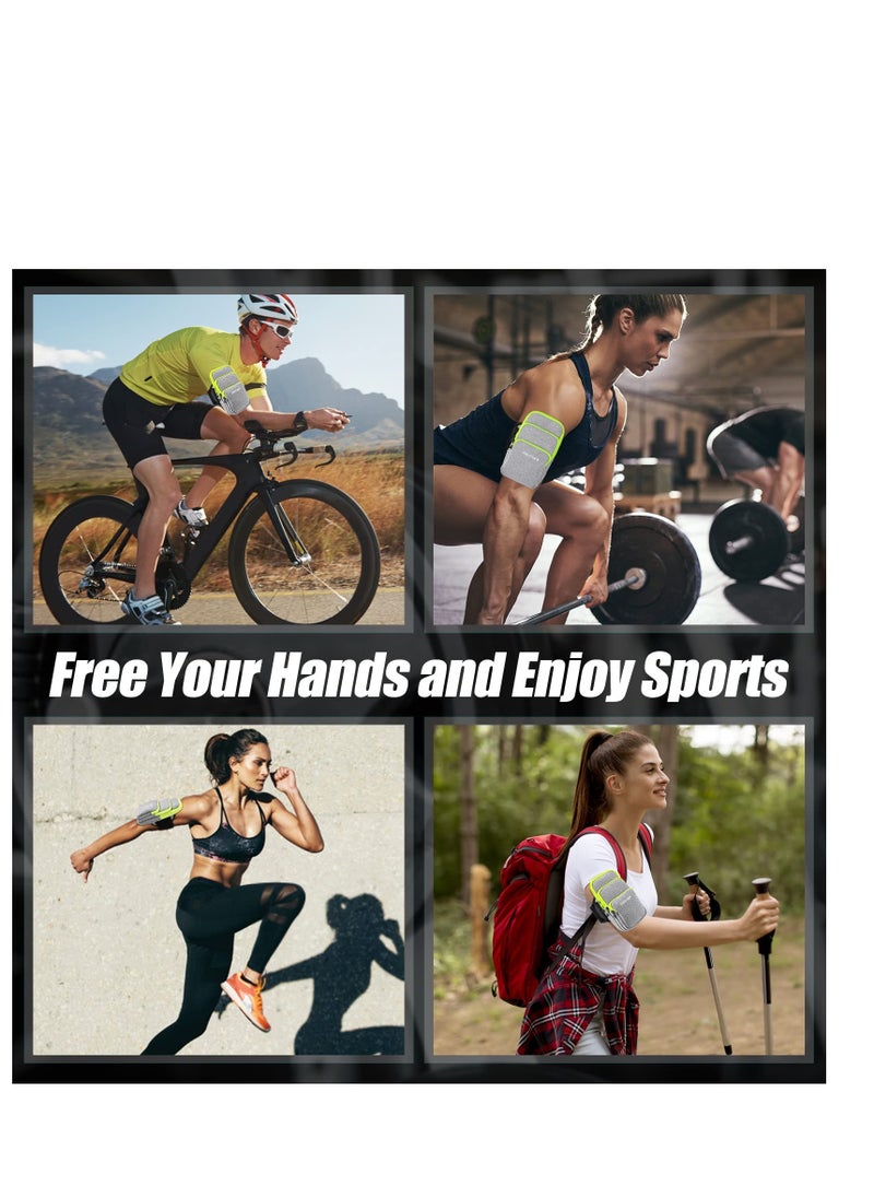 SYOSI 3 Pockets Running Phone Armband Holder for iPhone 15 14 Plus 13 12 11 Pro Max Samsung Galaxy Pouch Key Card Bag, Water Resistant Sport Arm Band Sleeve Fit Fitness Exercise Workout Gym  - Image 3