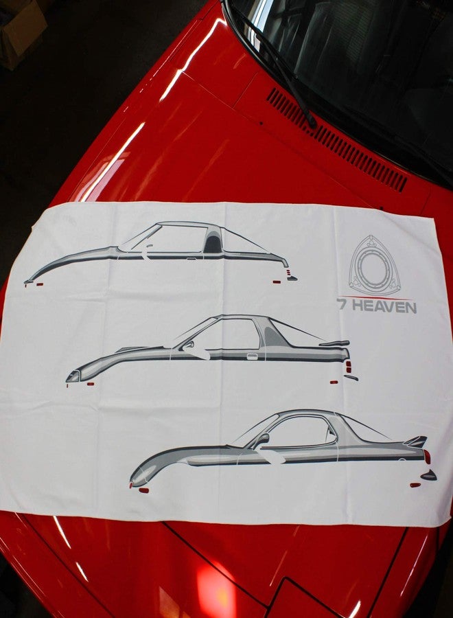 Rotary13B1 7Heaven RX-7 FB FC FD on White Beach Towel - Image 1