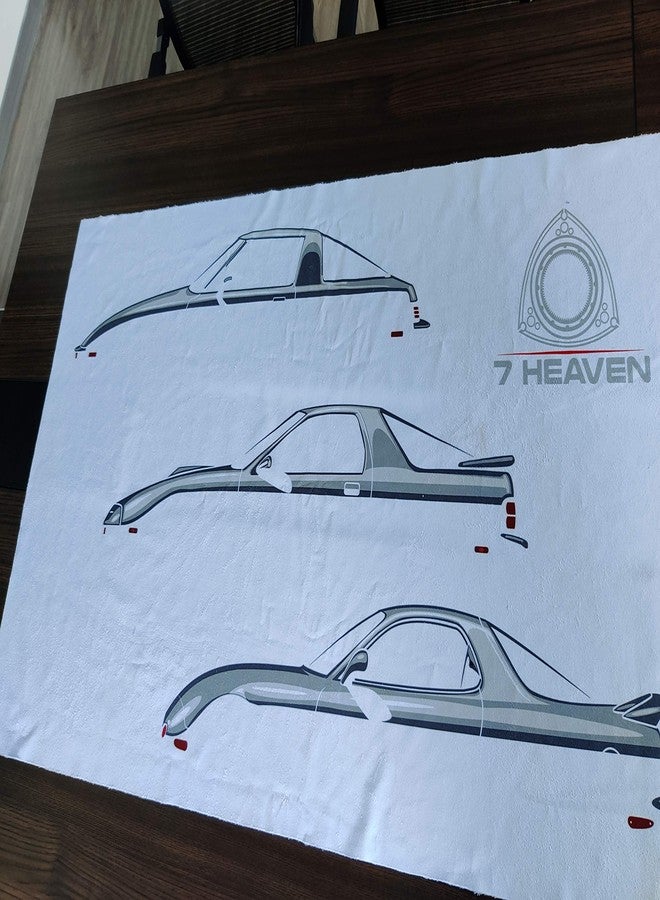 Rotary13B1 7Heaven RX-7 FB FC FD on White Beach Towel - Image 4