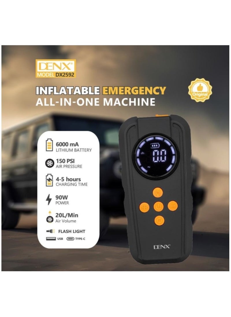 Denx Dynx DX2592 6000mAh Portable Car Jump Starter with Built-in Air Blower  - Image 1