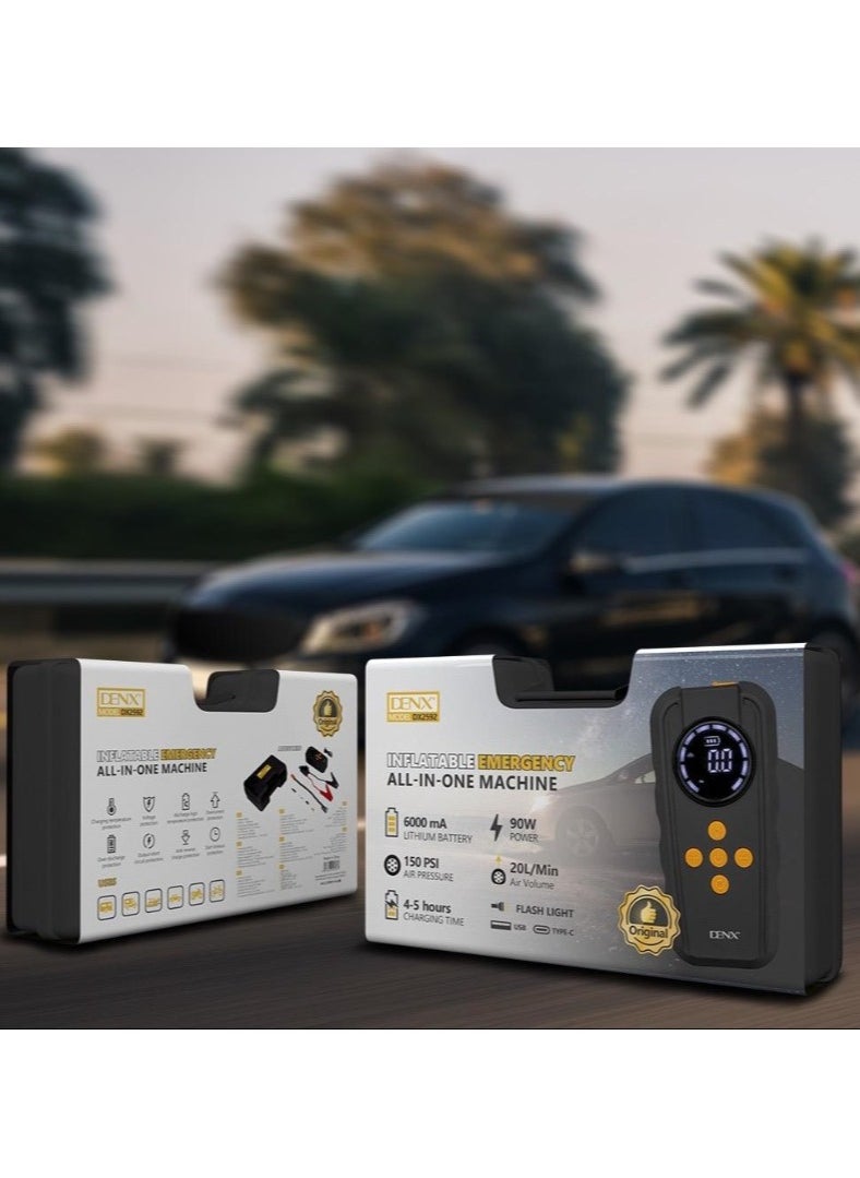 Denx Dynx DX2592 6000mAh Portable Car Jump Starter with Built-in Air Blower  - Image 5
