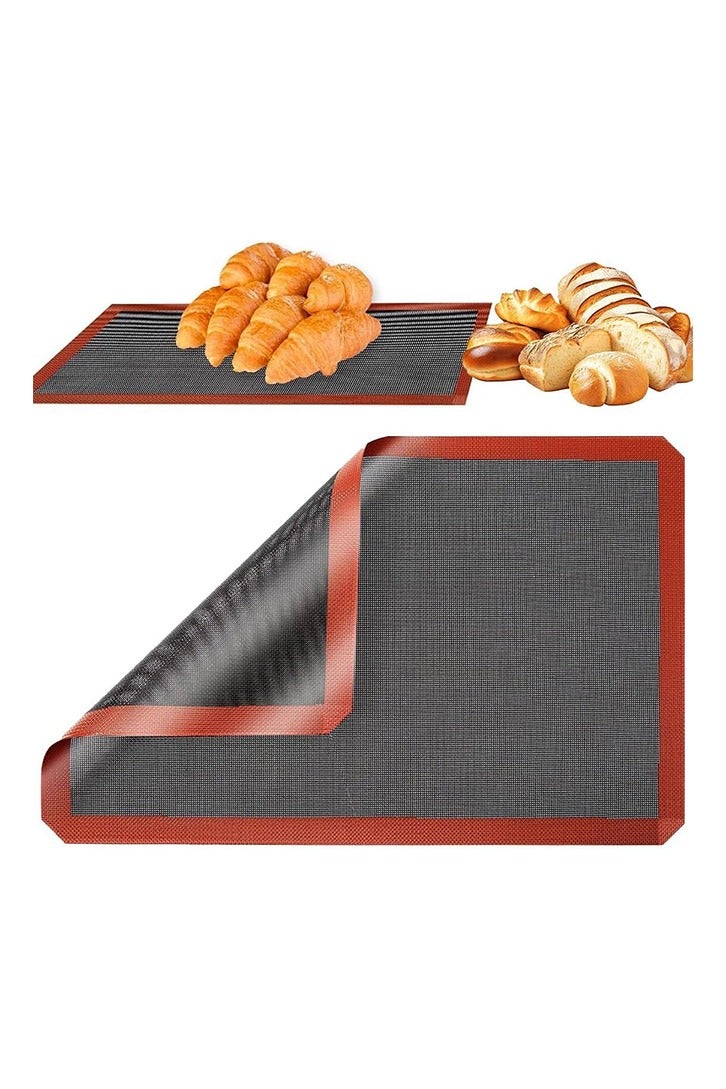 حصيرة فرن سيليكون مثقبة بدقة، حصيرة معكرونة مثقبة، حصيرة خبز سيليكون، ورقة قالب خبز، 40 × 30 سم - Image 1