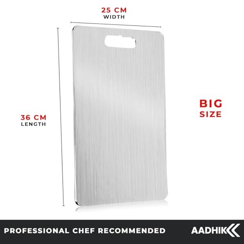 AADHIK Large Size Chopping Board Stainless Steel Metal Cutting Kitchen,Heavy Duty Choping-Board Vegetable,Fruit Cutter, Meats Vegetable Chopper Boards,Safe Durable -36 cm*25 cm - Image 4