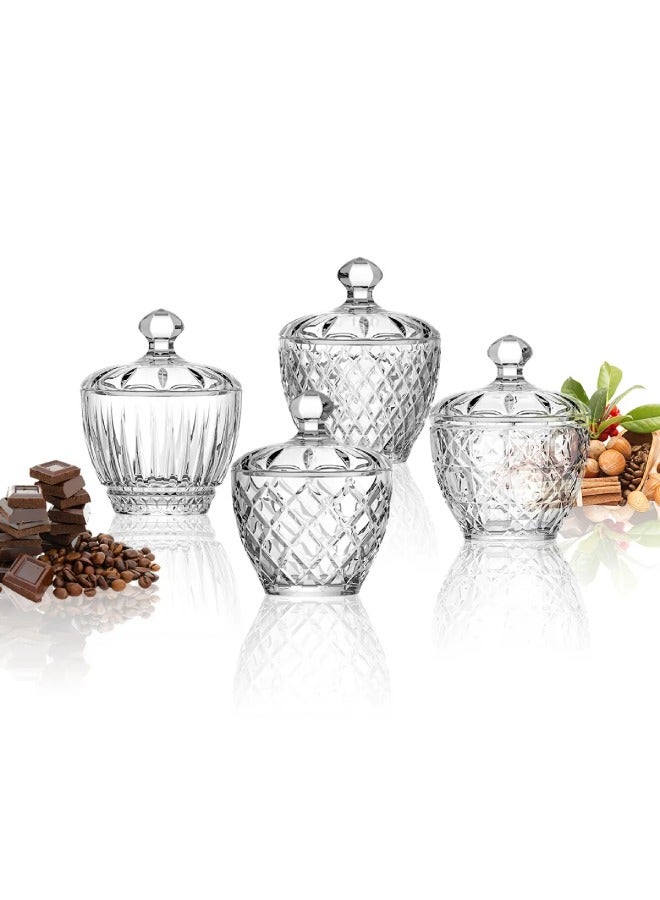 Glass Sugar Bowls set 2 Two Pieces  - Image 3