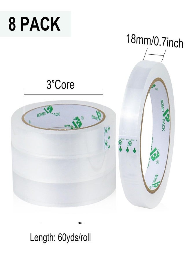 BOMEI PACK 8 Rolls Transparent Tape Refills for Dispenser, Transparent Gift Wrapping Tape, 3 Inch Core for Home, Office, 3/4 Inch X 60 Yards - Image 3